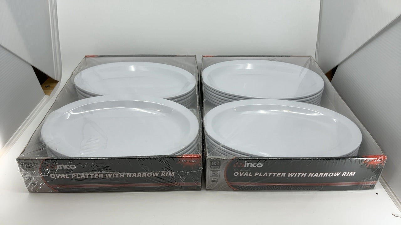 Winco MMPO-96W Oval Melamine Platter, 9.75-Inch by 6.75-Inch, White (1 Dozen Pack) - Image 4