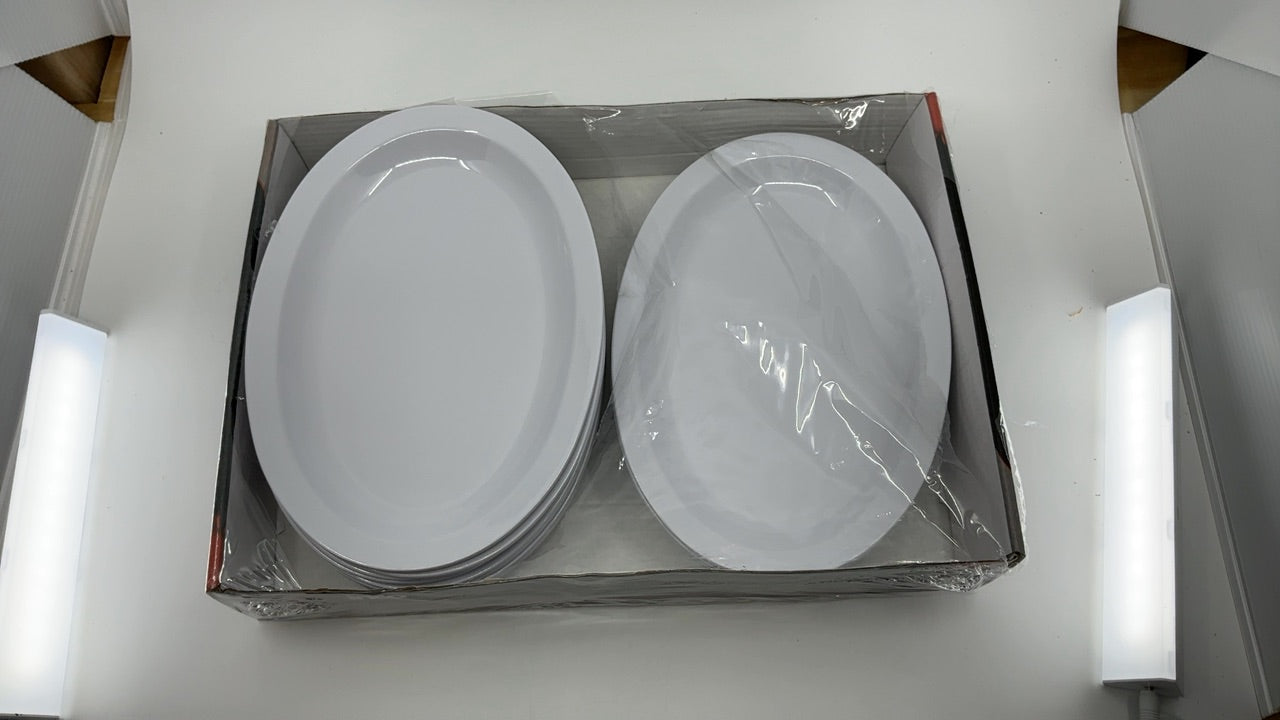 Winco MMPO-96W Oval Melamine Platter, 9.75-Inch by 6.75-Inch, White (1 Dozen Pack) - Image 4