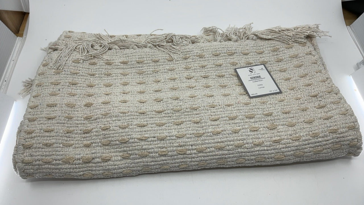 SARO LIFESTYLE Dashed Woven Table Runner, 16"x54", Natural - Image 5