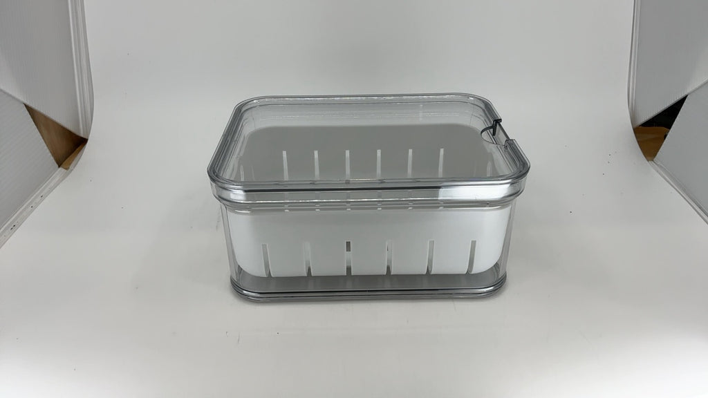 iDesign Small Fridge Berry Bin with Removable Colander Basket and Lid - Set of 2 - Clear/White - Image 7