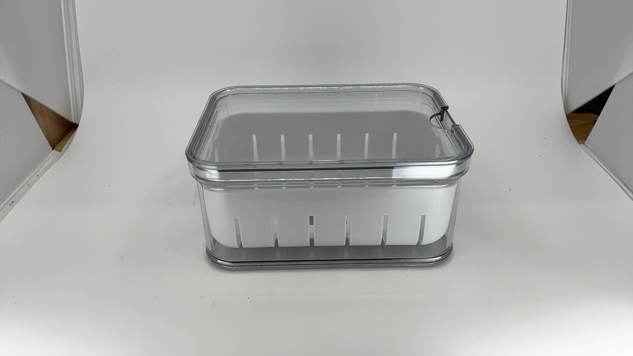 iDesign Small Fridge Berry Bin with Removable Colander Basket and Lid - Set of 2 - Clear/White - Image 7