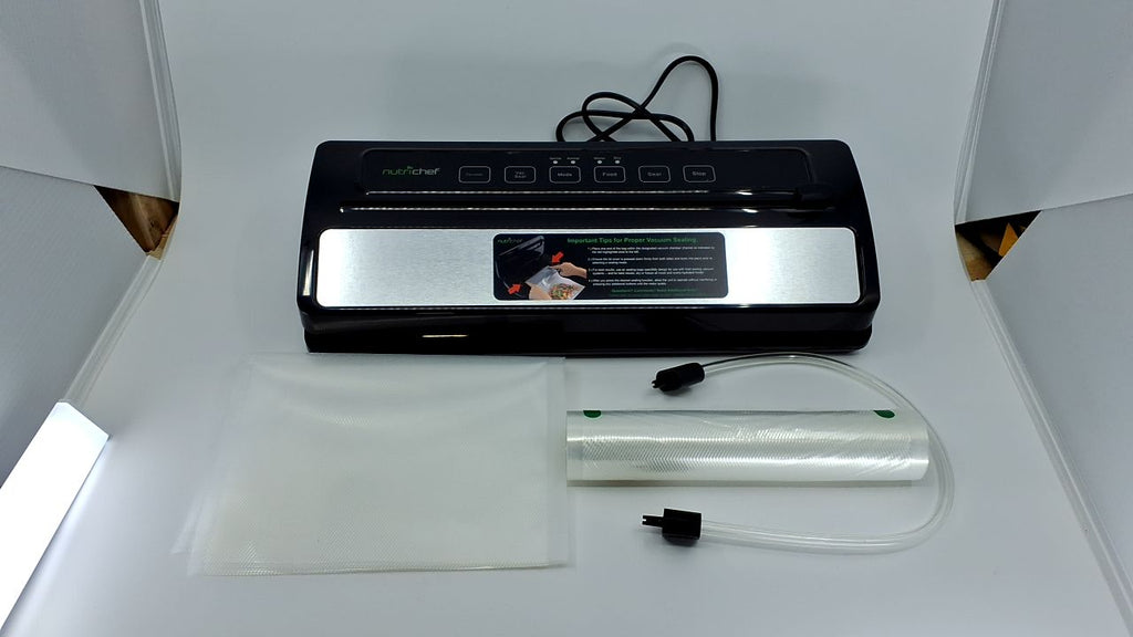NutriChef Vacuum Sealer | Automatic Vacuum Air Sealing System For Food Preservation w/ Starter Kit | Compact Design | Lab Tested | Dry & Moist Food Modes | Led Indicator Lights (Black), EWE - Image 3