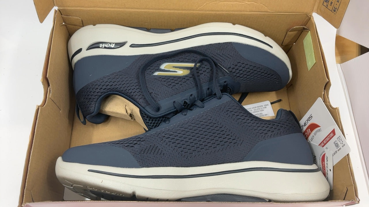 Skechers Men's Gowalk Arch Fit-Athletic Workout Walking Shoe with Air Cooled Foam Sneaker, Navy/Gold, 13 - Image 3