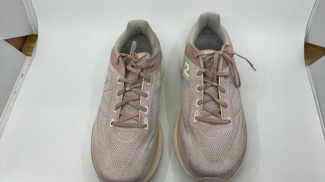 New Balance Women's W1080V13 Running Shoe, Pink Granite/ORB Pink/Limelight, 12 X-Wide - Image 2
