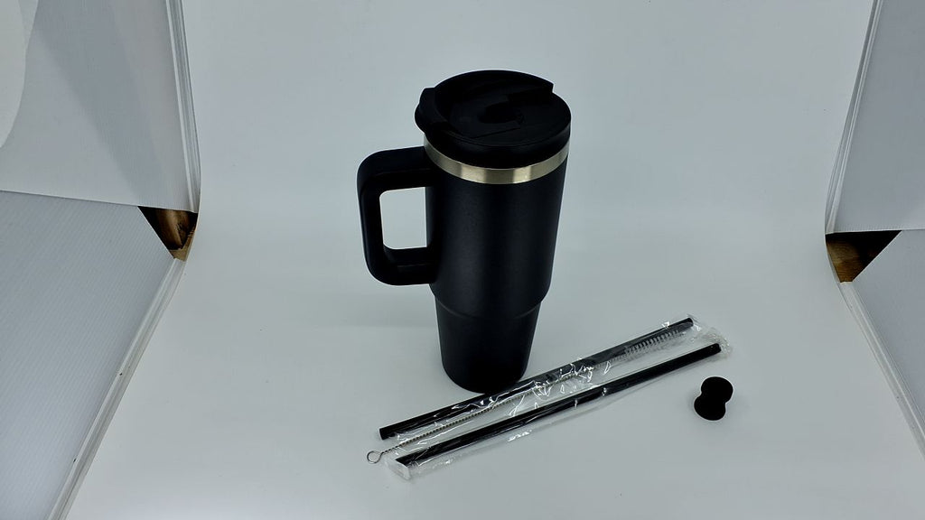 BJPKPK 30oz Stainless Steel Insulated Tumbler With Handle And Lid Straw Travel Coffee Mug Thermal Cup,Black - Image 7