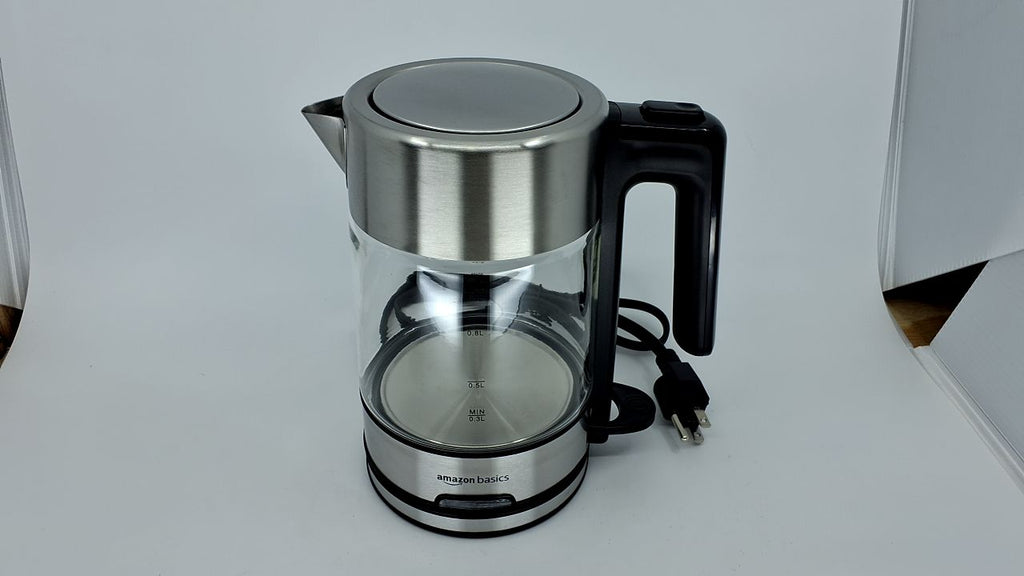 Amazon Basics Electric Kettle with Glass Carafe for Tea and Coffee, BPA-Free, Fast Boiling, Auto Shut-Off, 1.1 Quarts, 1500W, Glass and Steel - Image 4