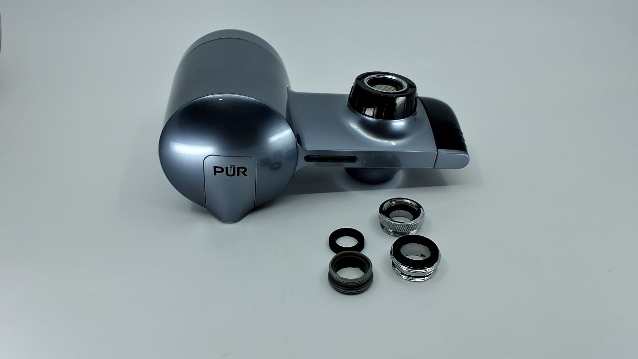 PUR Plus Horizontal Faucet Mount Filtration System with 3-in-1 Lead Reducing Filter, Water Filter for Sink, Lasts 100 Gallons, Compatible with Sinks with External Aerators, Metallic Grey - Image 4