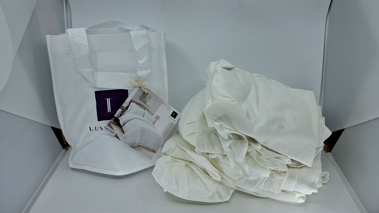 Lush Decor Reyna Ruffle Cotton Duvet Cover Set 3 Piece Set Full/ Queen, White - Queen Size Bedding Set - White Duvet Queen- Ruffled Bedding - Coquette Decor - Image 6