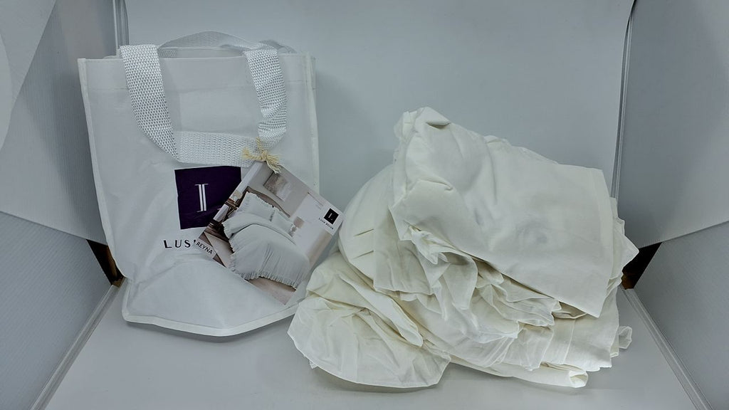 Lush Decor Reyna Ruffle Cotton Duvet Cover Set 3 Piece Set Full/ Queen, White - Queen Size Bedding Set - White Duvet Queen- Ruffled Bedding - Coquette Decor - Image 7