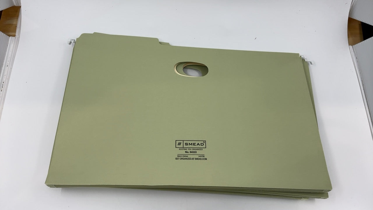 Smead FasTab Hanging Pocket with Full-Height Gusset, 3-1/2" Expansion, 1/3-Cut Built-in Tab, Legal Size, Moss, 9 per Box (64322) - Image 6