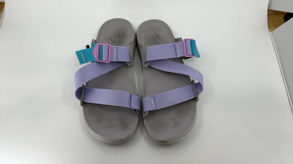 Chaco Women's Lowdown Slide Sandal, Purple Rose Aqua, 9 - Image 9