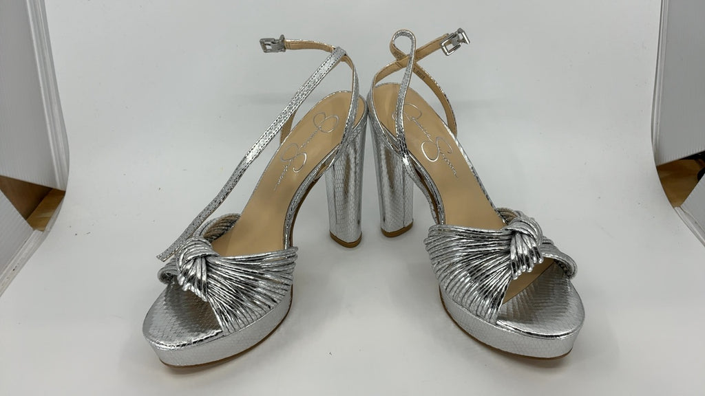 Jessica Simpson Women's Immie Platform Sandal Heeled, Silver, 8 - Image 2