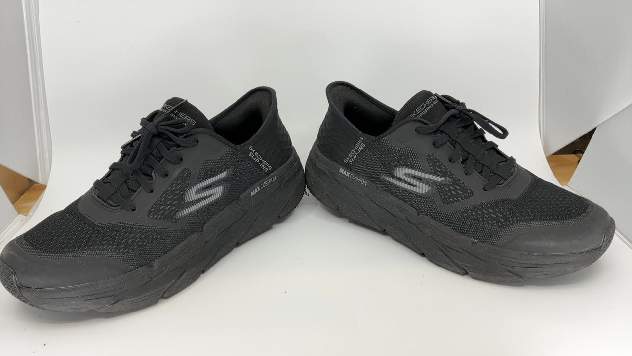 Men's Skechers Max Cushioning Slip-Ins 9 X-Wide Black Running Shoes