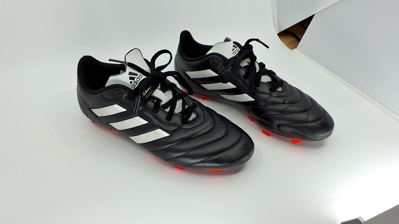 adidas Unisex Goletto Firm Ground Soccer Shoe, Core Black/White/Red, 6 US Men