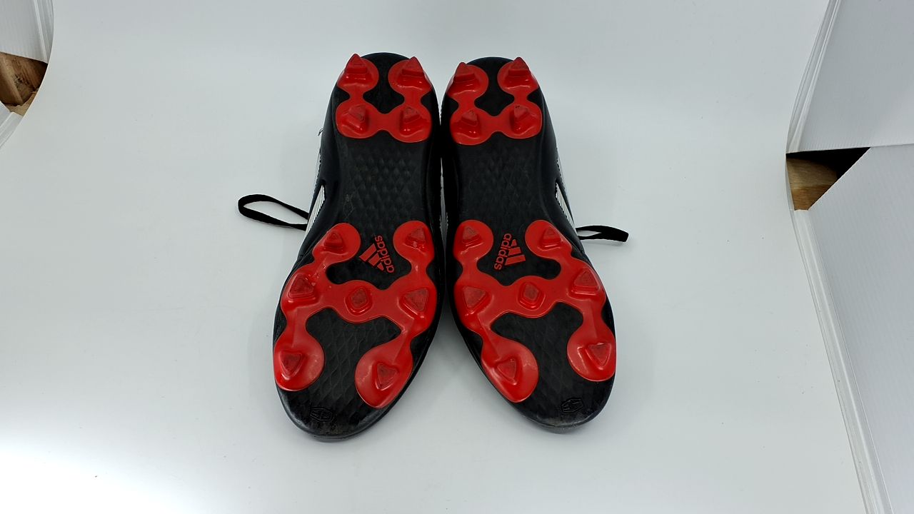 adidas Unisex Goletto Firm Ground Soccer Shoe, Core Black/White/Red, 6 US Men