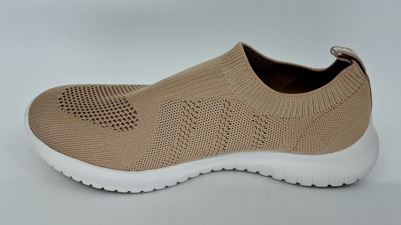 konhill Women's Walking Tennis Shoes - Lightweight Athletic Casual Gym Slip on Sneakers Comfortable Shoes Apricot 39.5 - Image 7