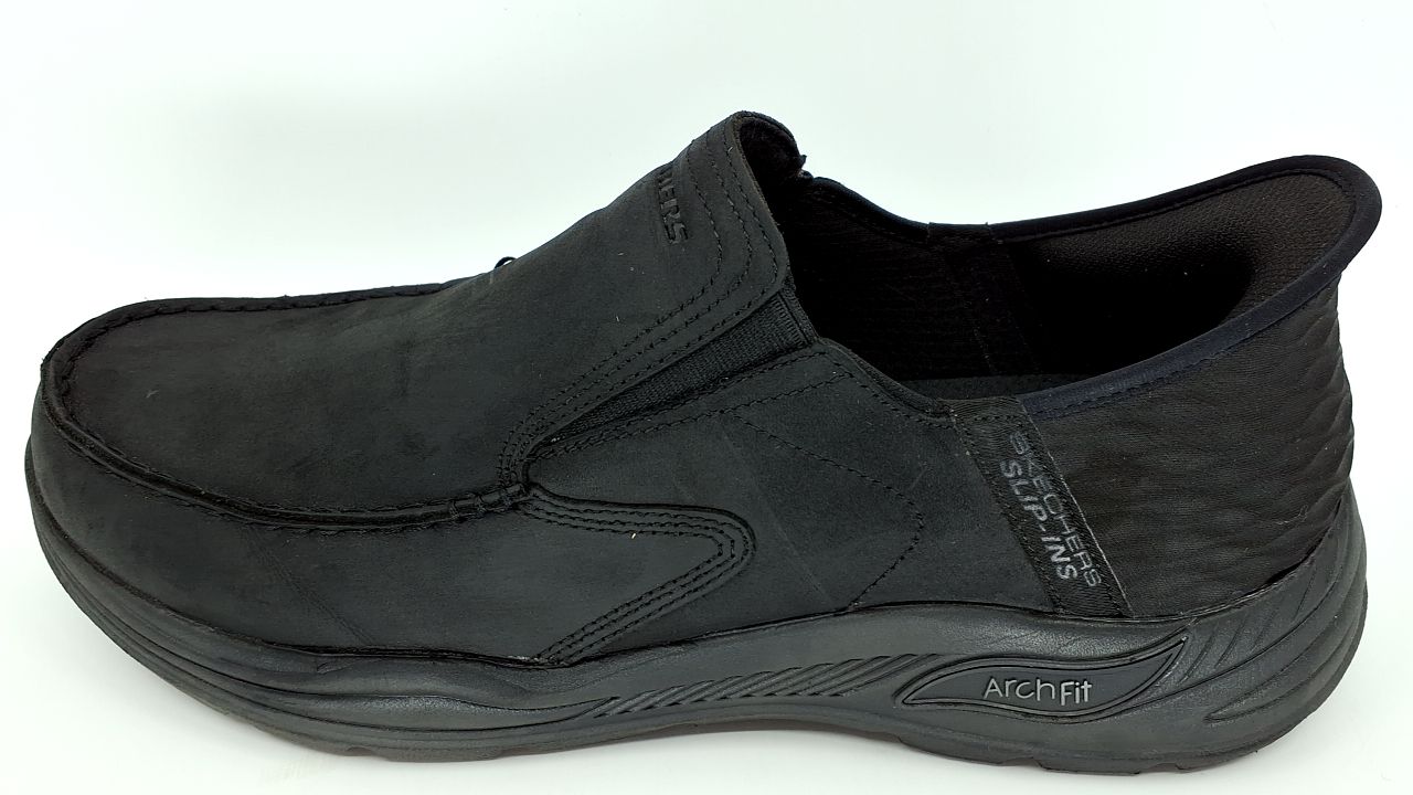 Skechers Men's Arch Fit Motley-Milo Slip-On, BBK (Black/Black), 13 X-Wide - Image 3