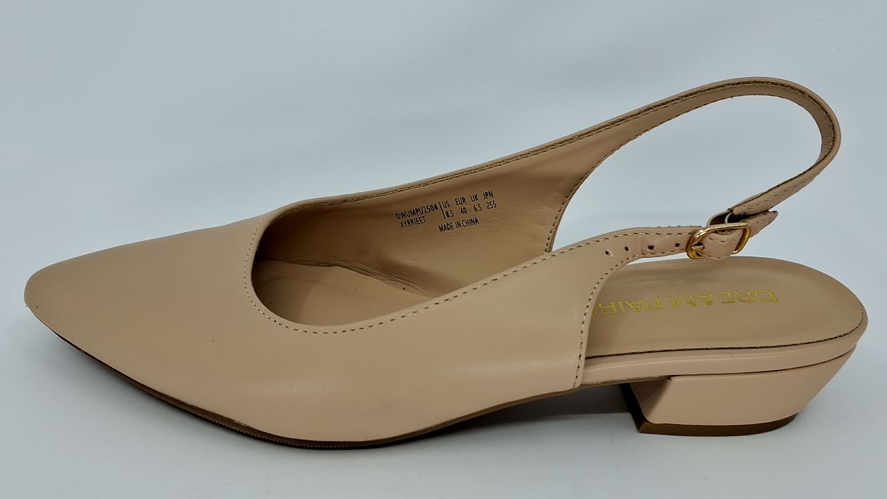DREAM PAIRS Kitten Slingback Low Block Heels for Women Pointed Closed Toe Business Dress Shoes Wedding Party Comfortable Pumps Shoes,Size 8.5,Nude,DWUMPU2504 - Image 3