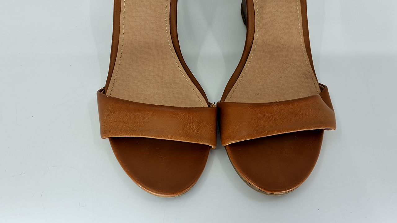 IDIFU Women's Classic Wedge Heels Sandals 3 Inch Ankle Strap Open Toe Evening Dress Wedding Shoes (6, Nude Pu) - Image 5