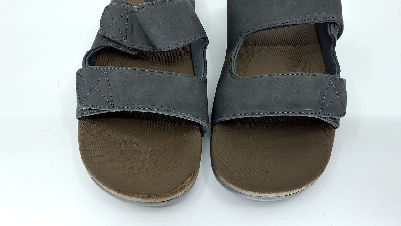 REEF Cushion Tradewind SL Mens Fashion Slides, Adjustable Vegan Leather Straps, Ultra Soft Cushion Footbed, Grey/Tan, 9 - Image 5