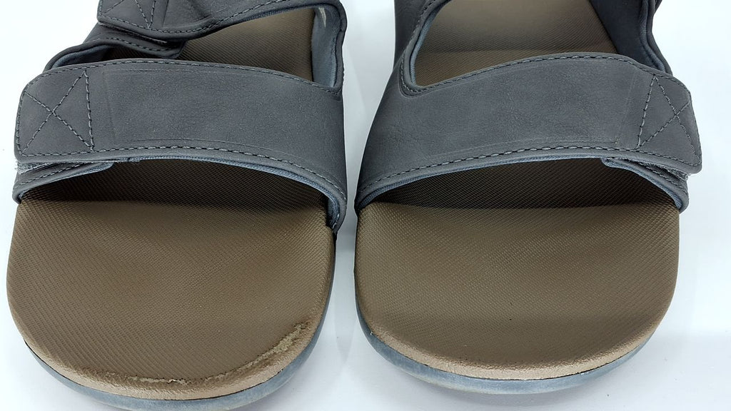 REEF Cushion Tradewind SL Mens Fashion Slides, Adjustable Vegan Leather Straps, Ultra Soft Cushion Footbed, Grey/Tan, 9 - Image 6