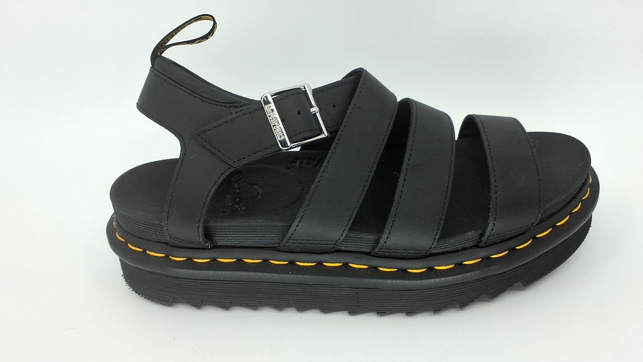 Dr. Martens Women's Blaire Fisherman Sandal, Black Hydro Leather,