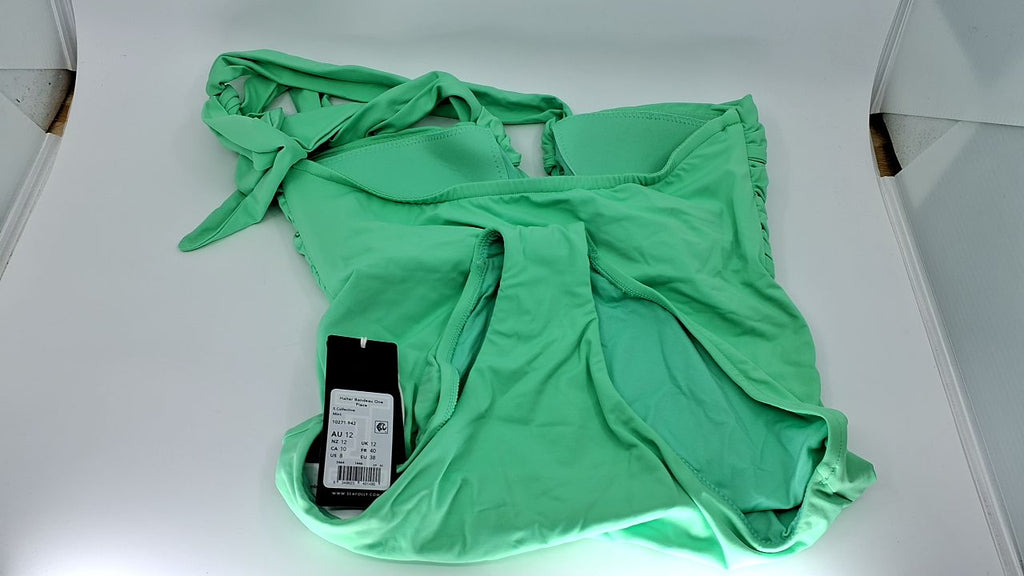 Seafolly Women's Standard Halter Plunge One Piece Swimsuit, Eco Collective Mint - Image 5