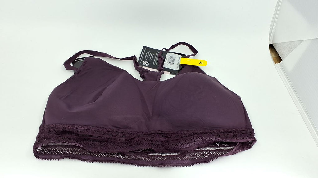 Bali womens Comfort Revolution Longline Wirefree Bralette With Lace Df6594 Bra, Blackberry Jam, Medium US - Image 3