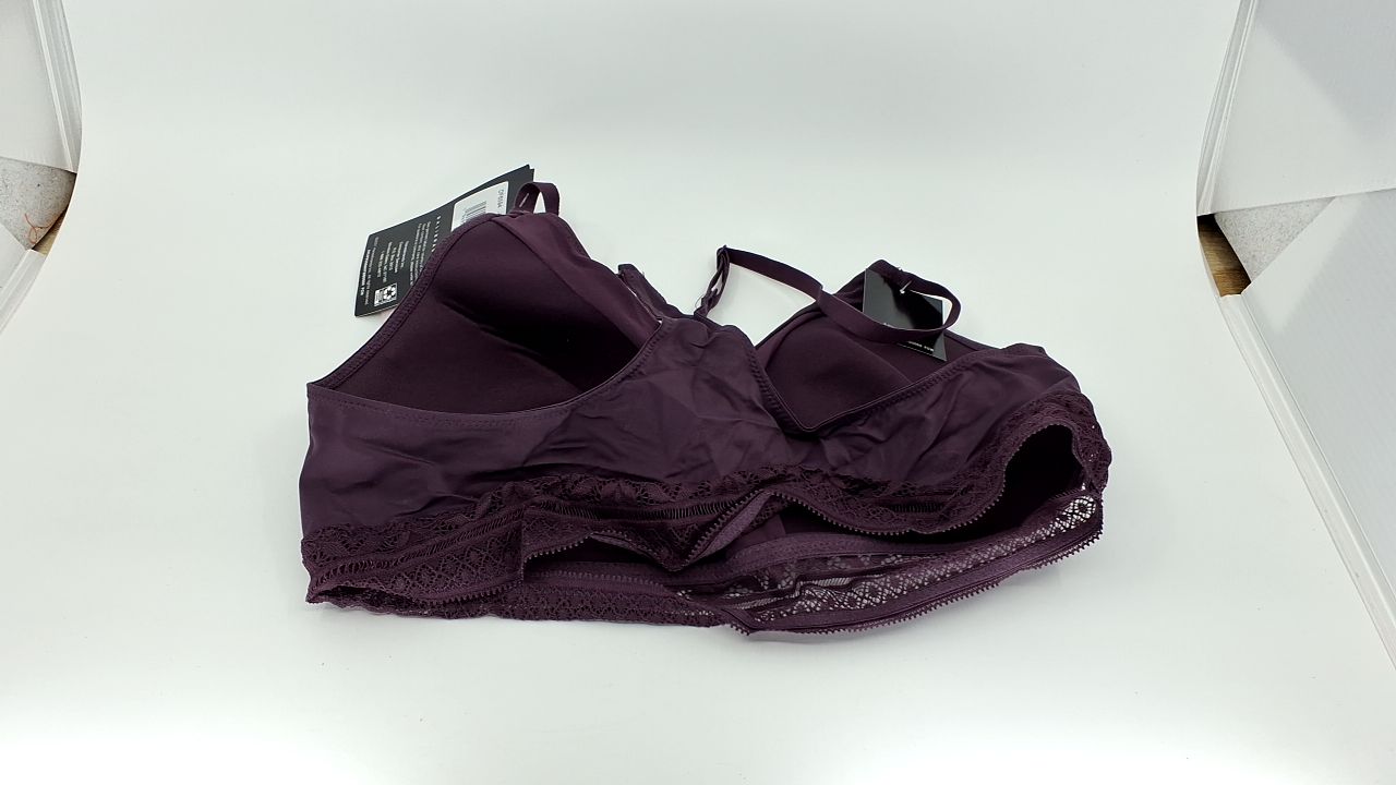 Bali womens Comfort Revolution Longline Wirefree Bralette With Lace Df6594 Bra, Blackberry Jam, Medium US - Image 4