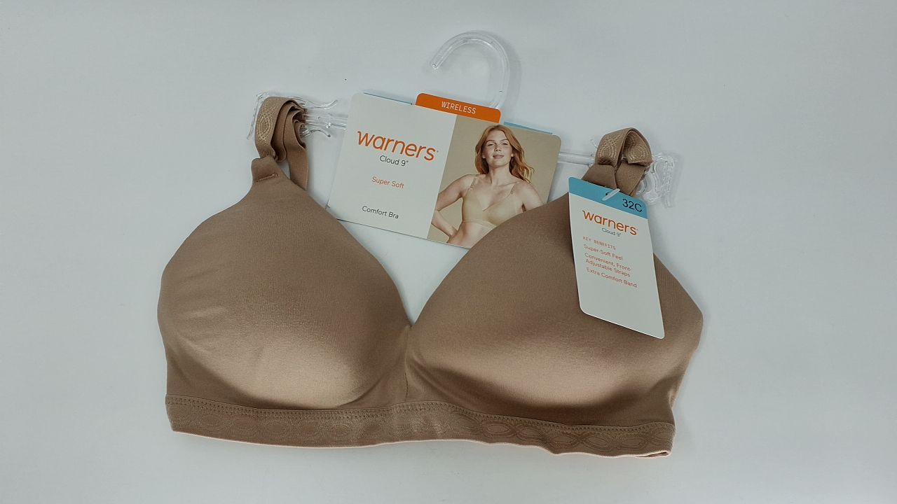 Warner's Women's Cloud 9 Super Soft Wireless Lightly Lined Comfort Bra 1269, Toasted Almond, 32C - Image 3