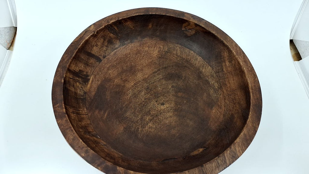 Bloomingville Mango Wood Footed Bowl, Walnut Finish - Image 4