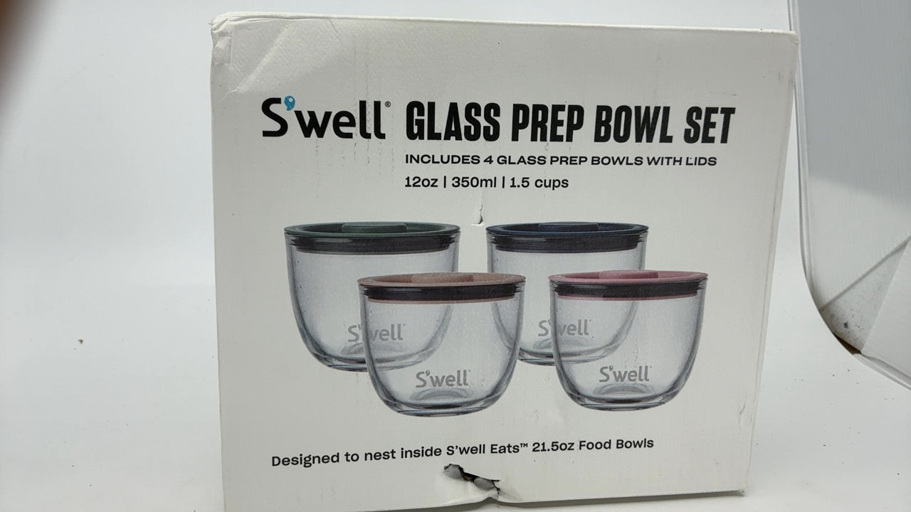 S'well 12oz Glass Prep Bowl Set of 4 For Easy Meal Prep, Vintage Pastels, Made From Durable Tempered Glass, Nests Inside 21.5oz - Image 4