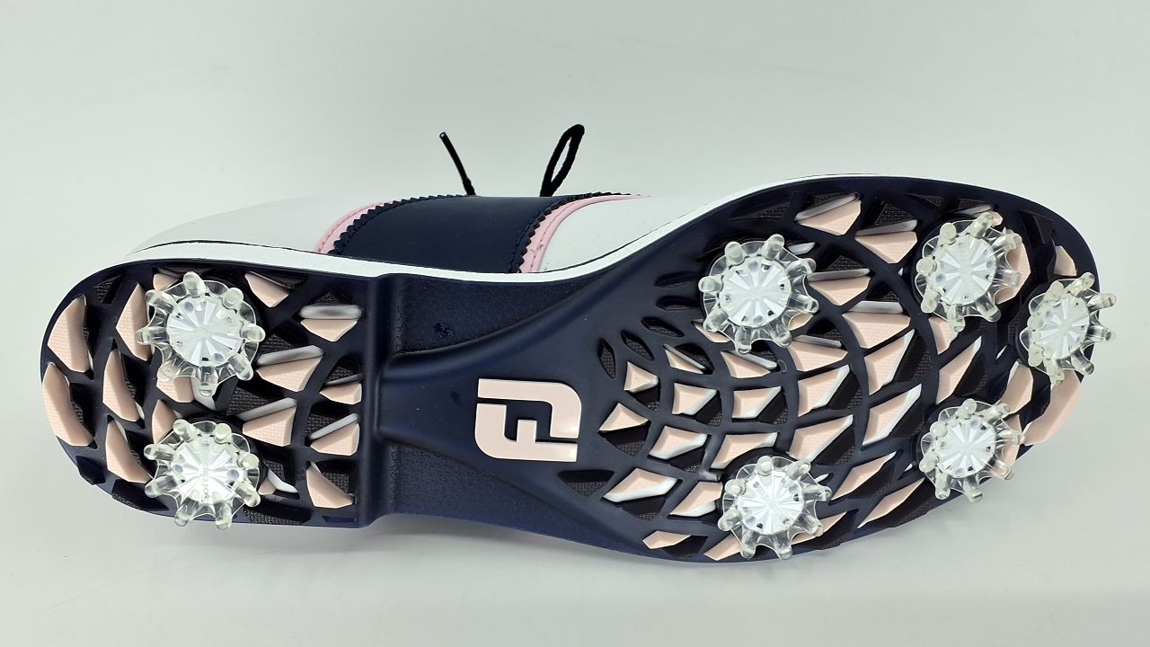 FootJoy Women's Premiere Series - Bel Air Previous Season Style Golf Shoe, White/Navy/Pink, 7.5 - Image 8