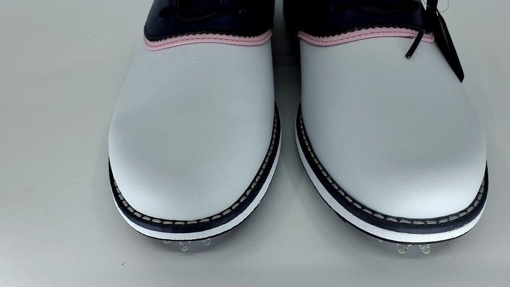 FootJoy Women's Premiere Series - Bel Air Previous Season Style Golf Shoe, White/Navy/Pink, 7.5 - Image 9