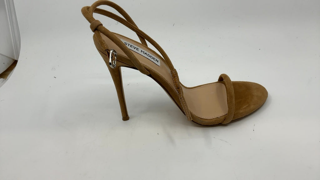 Steve Madden Women's Breslin Heeled Sandal, Tan Suede, 9 - Image 3