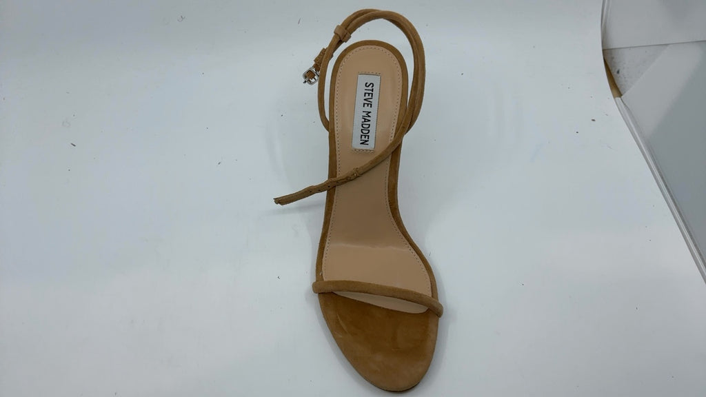 Steve Madden Women's Breslin Heeled Sandal, Tan Suede, 9 - Image 4