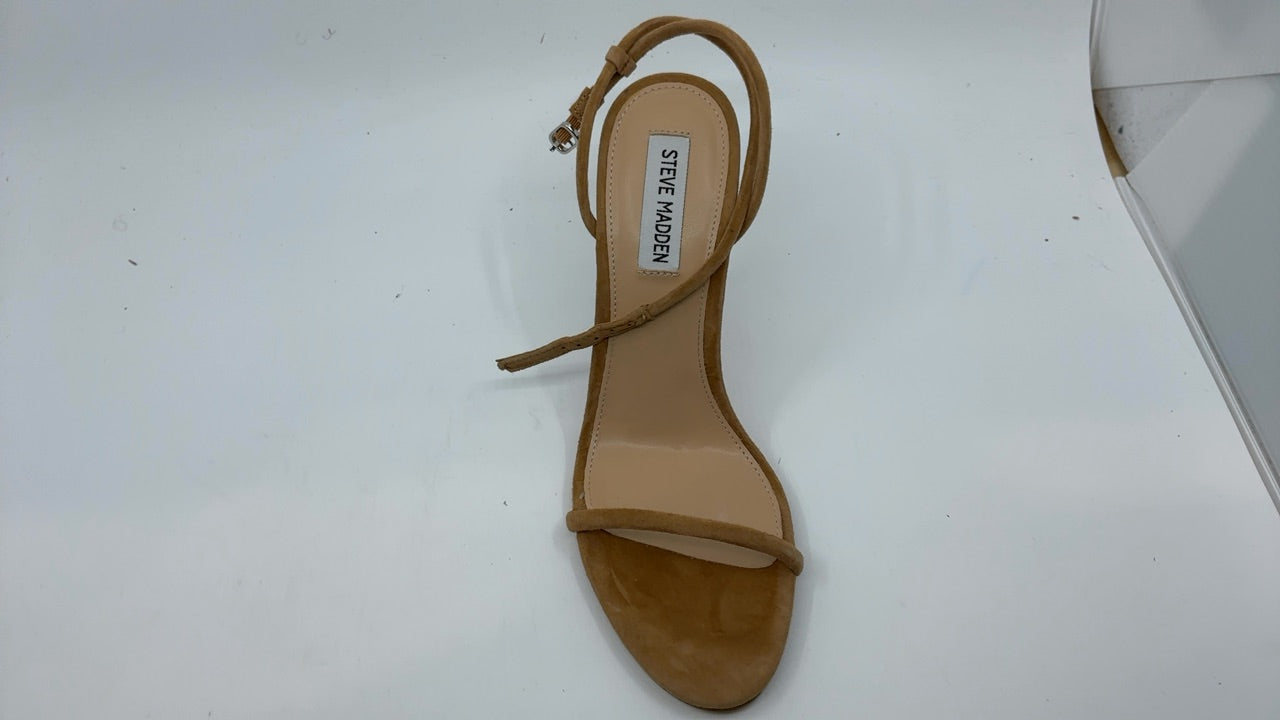 Steve Madden Women's Breslin Heeled Sandal, Tan Suede, 9 - Image 4