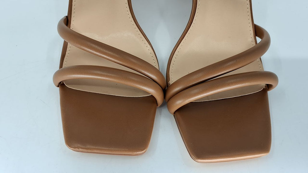 LULLASONG Tan Heels Womens Strappy Heeled Sandals Square Open Toe Chunky High Heels Strappy Ankle Buckle Pump Sandals Sexy Dress Party Shoes - Image 5