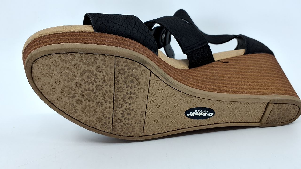 Dr. Scholl's Shoes Women's Barton Wedge Platform Sandal,Black Snake Print,7.5 - Image 8
