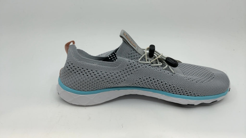 KOLILI Arch Support Aqua Water Shoes Aerobics, Quick Drying Sport Watershoes, Slip on Tennis Sneaker for Walking, Drain Sole Watershoes for Summing Beach Travel Lt Gray/Aqua 8.5 - Image 2