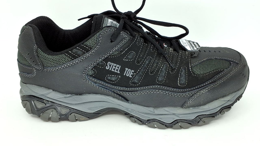 Skechers Men's Cankton Steel Toe Construction Shoe – Electrical Hazard Rated, Memory Foam, Black/Charcoal, 13 Wide - Image 2