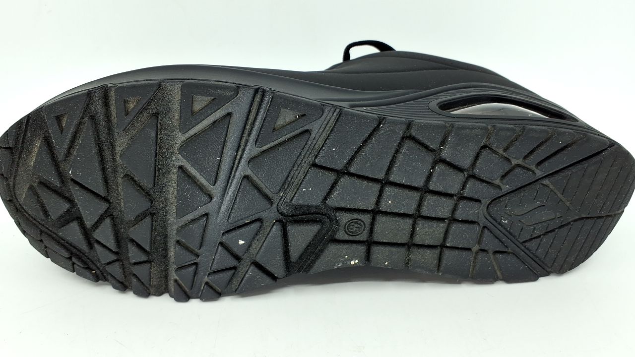Skechers womens Skecher Street Women's Uno - Stand on Air Sneaker, Black/Black, 9.5 Wide US - Image 8