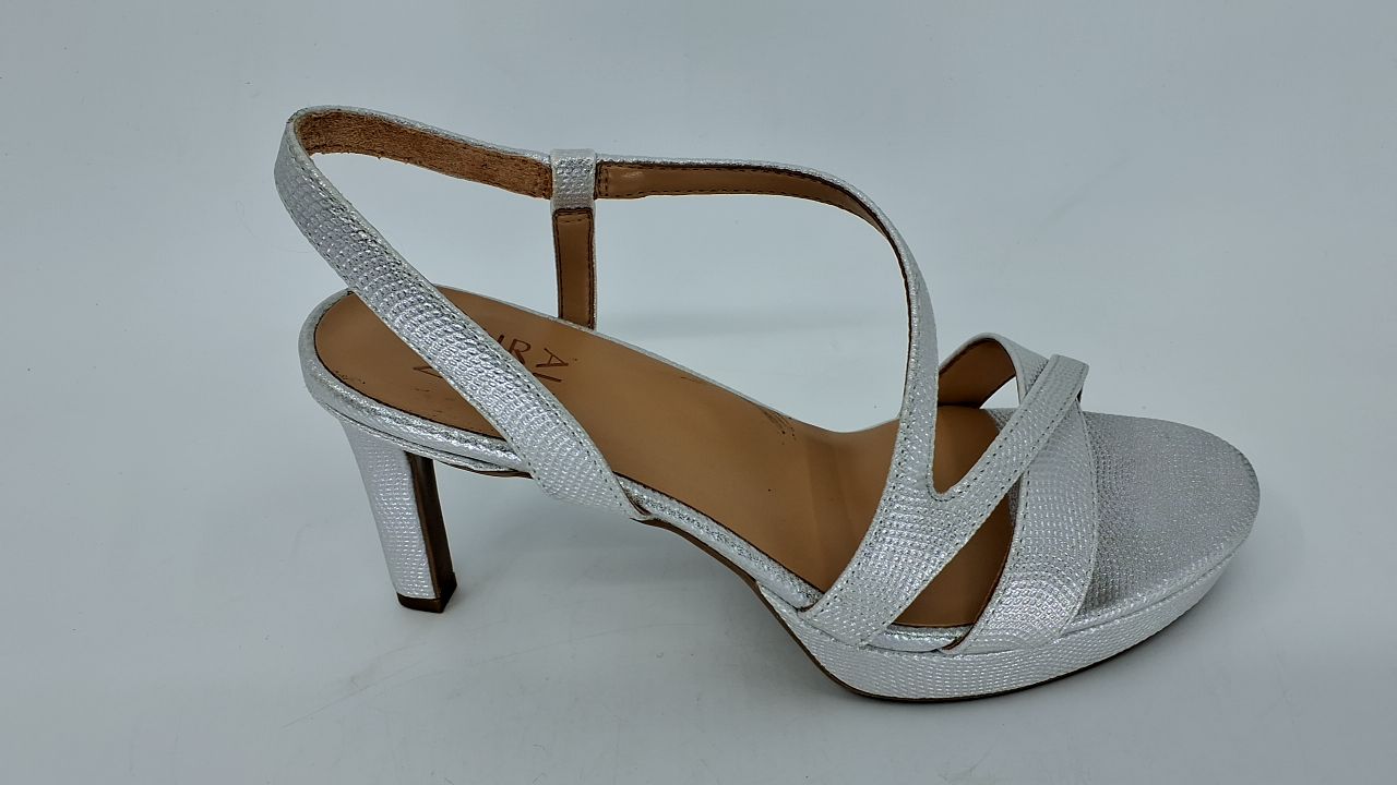 Naturalizer Womens Abby Heeled Sandal Silver Textured 8 M - Image 3