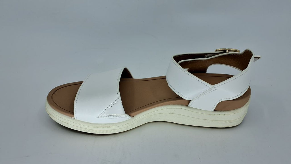 Dr. Scholl's Shoes Womens Time Off Sky Sandal White Smooth 7 M - Image 2
