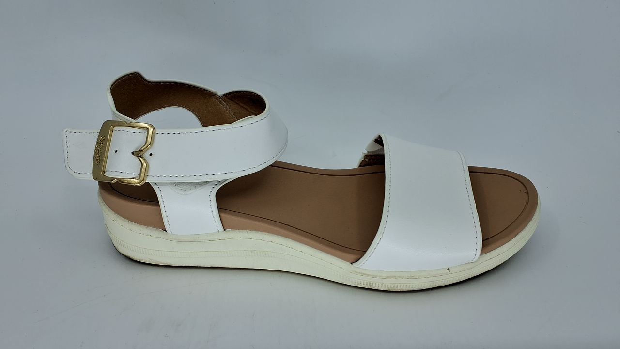 Dr. Scholl's Shoes Womens Time Off Sky Sandal White Smooth 7 M - Image 3