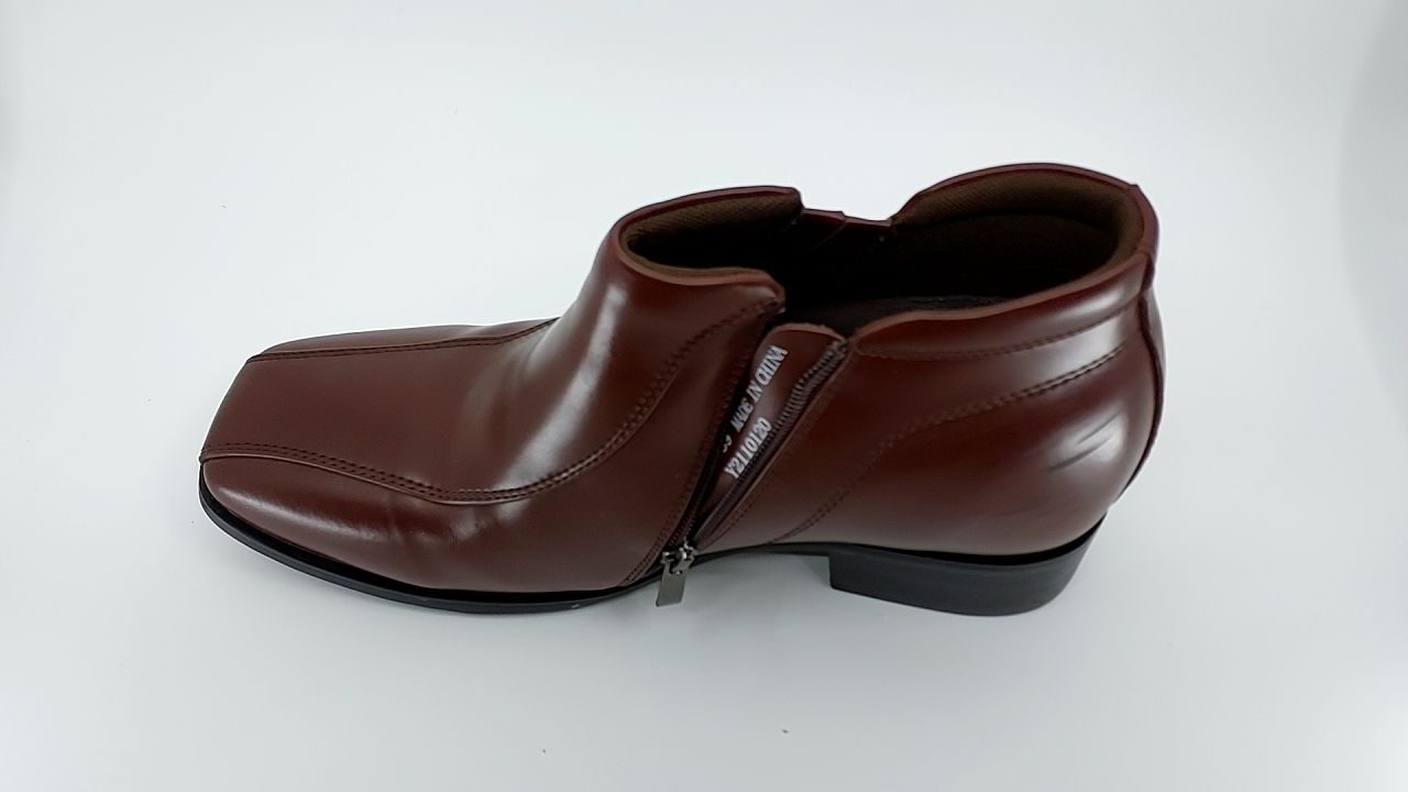 CALDEN Men's Invisible Height Increasing Elevator Shoes - Brown Premium Leather Zipper Dress Boots - 3.2 Inches Taller - K99805-1 - Size 9 D(M) US - Image 7