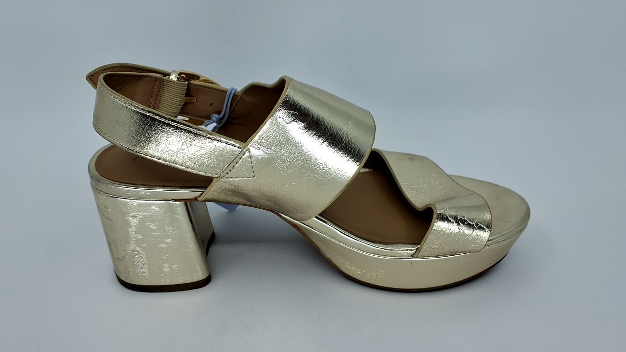 Aerosoles Women's CAMILIA Heeled Sandal, Soft Gold PU, 7 Wide - Image 6