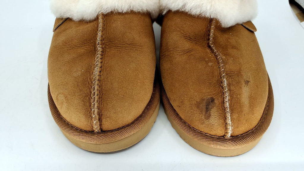 Fireside Sydney Shearling Slippers, Chestnut, Size 8, Wide Width