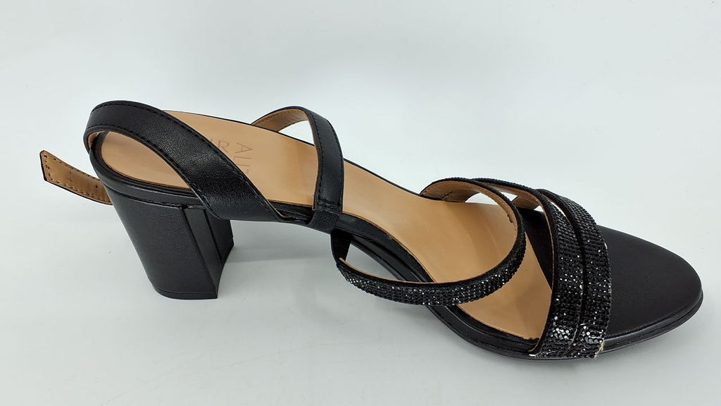 Naturalizer Womens Bridget4 Strappy Block Heel Dress Sandal Black Sparkle 10 M - Image 7