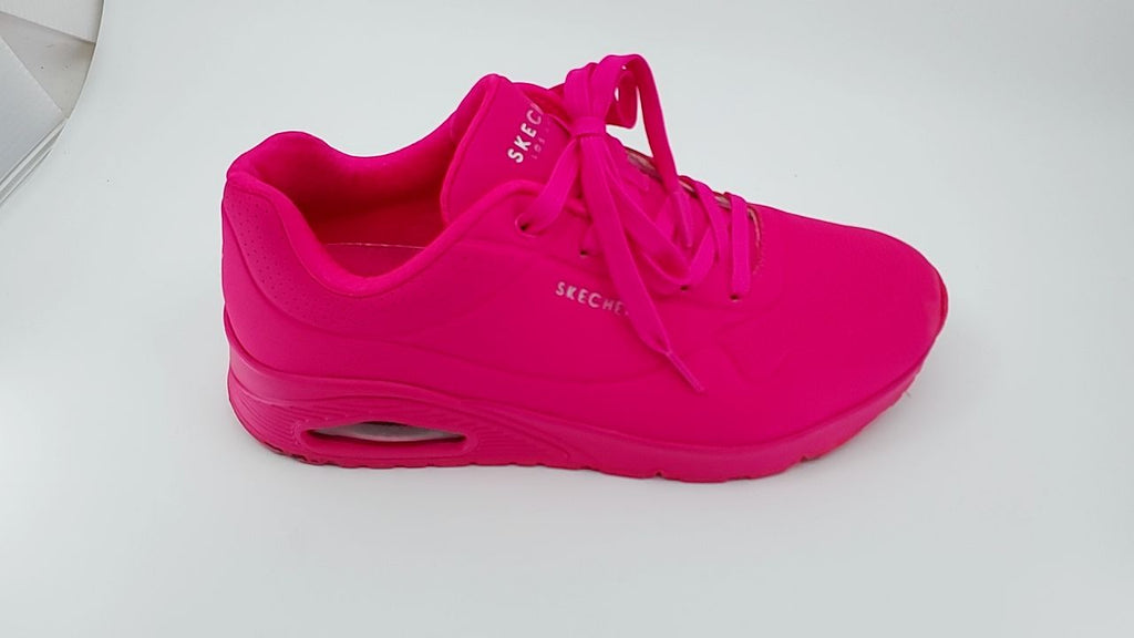 Skechers Women's Uno-Night Shades Sneaker Cooled Memory Foam, Skech-Air Midsole, Durabuck Upper, HOT Pink,  Wide - Image 2